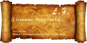 Lindauer Henrietta névjegykártya